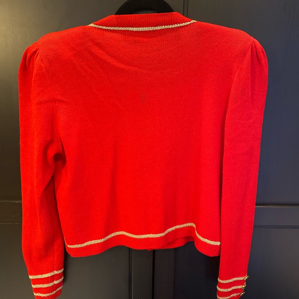 St. John Red and Gold Military Jacket, size 10 - Picture 13 of 16